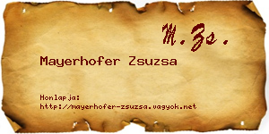 Mayerhofer Zsuzsa névjegykártya